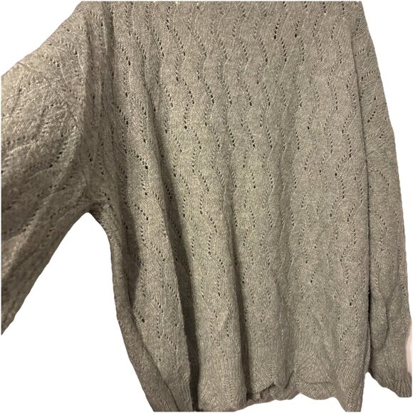 Cupcake Clothing LTD Cable Open Knit Cardigan Sweater Green Women's Size XL - Picture 4 of 6